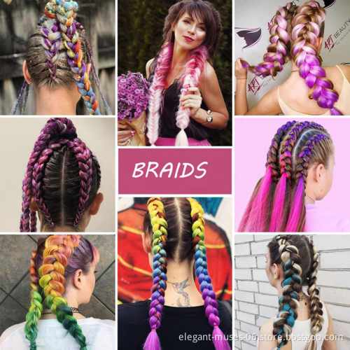 Hot selling Wholesale 100g African Crochet Braids Hair 24 inch Synthetic Hair Extensions Jumbo Ombre Braiding Hair